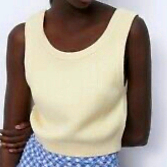 Zara Yellow Knit Crop Top - Picture 7 of 7